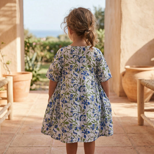 Dahlia dress - Blue Flowers II