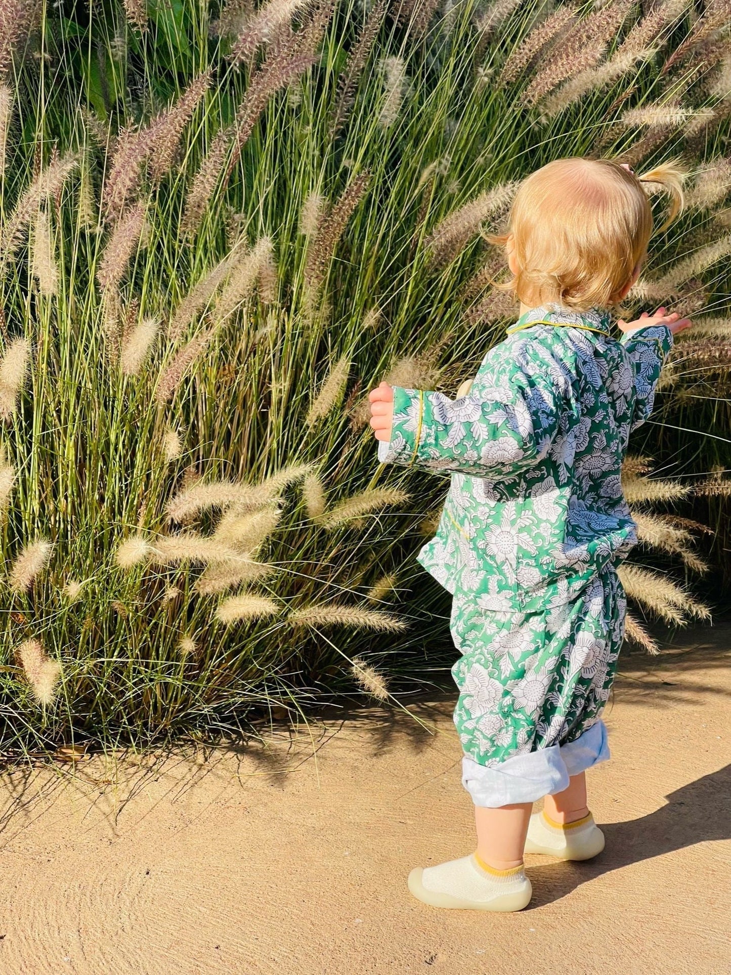 Winter Ginger - Dusty Blue Stripes