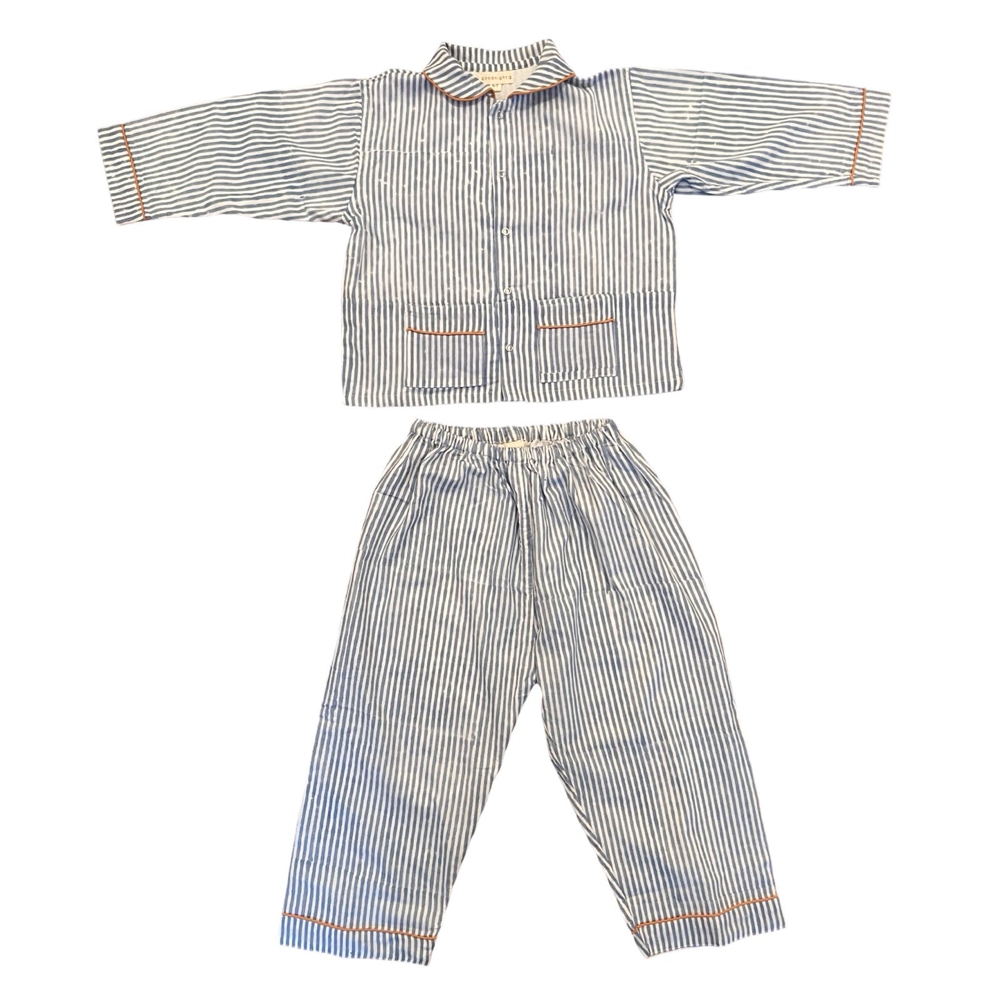 Winter Ginger - Dusty Blue Stripes