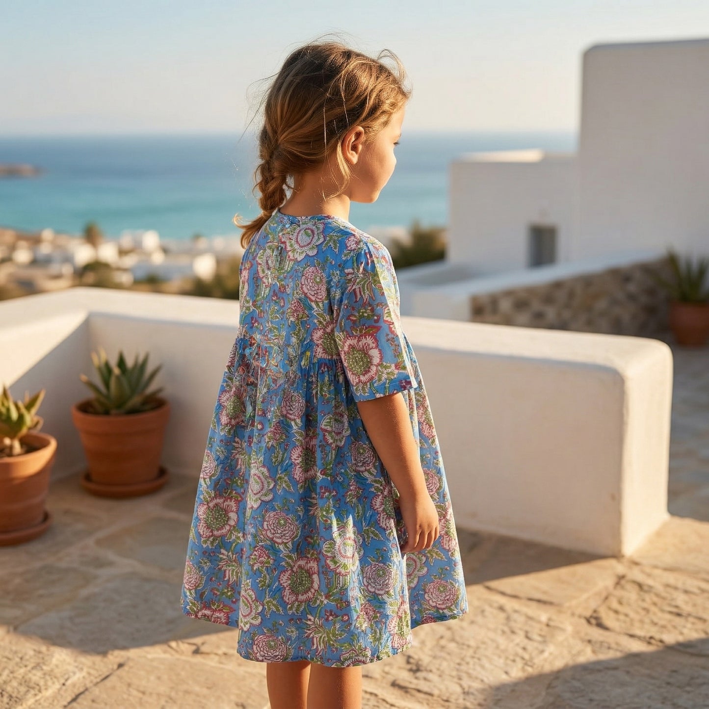 Dahlia dress - Blue Garden