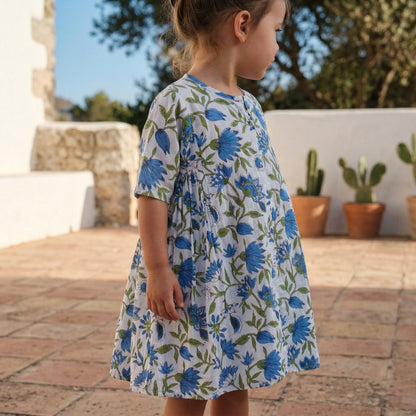 Dahlia dress -  Blue Flowers