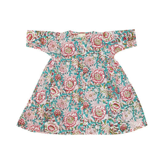Dahlia dress - Green & red