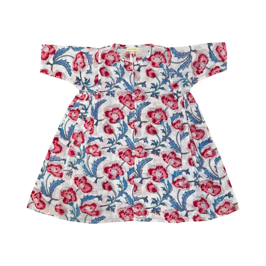 Dahlia dress - Red Flowers