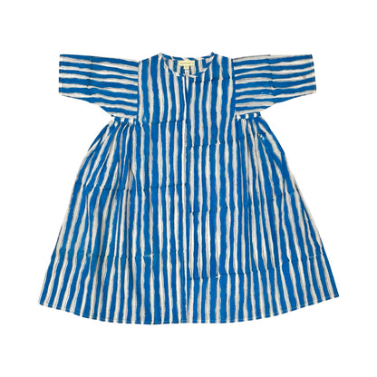 Dahlia dress - Thick blue stripes