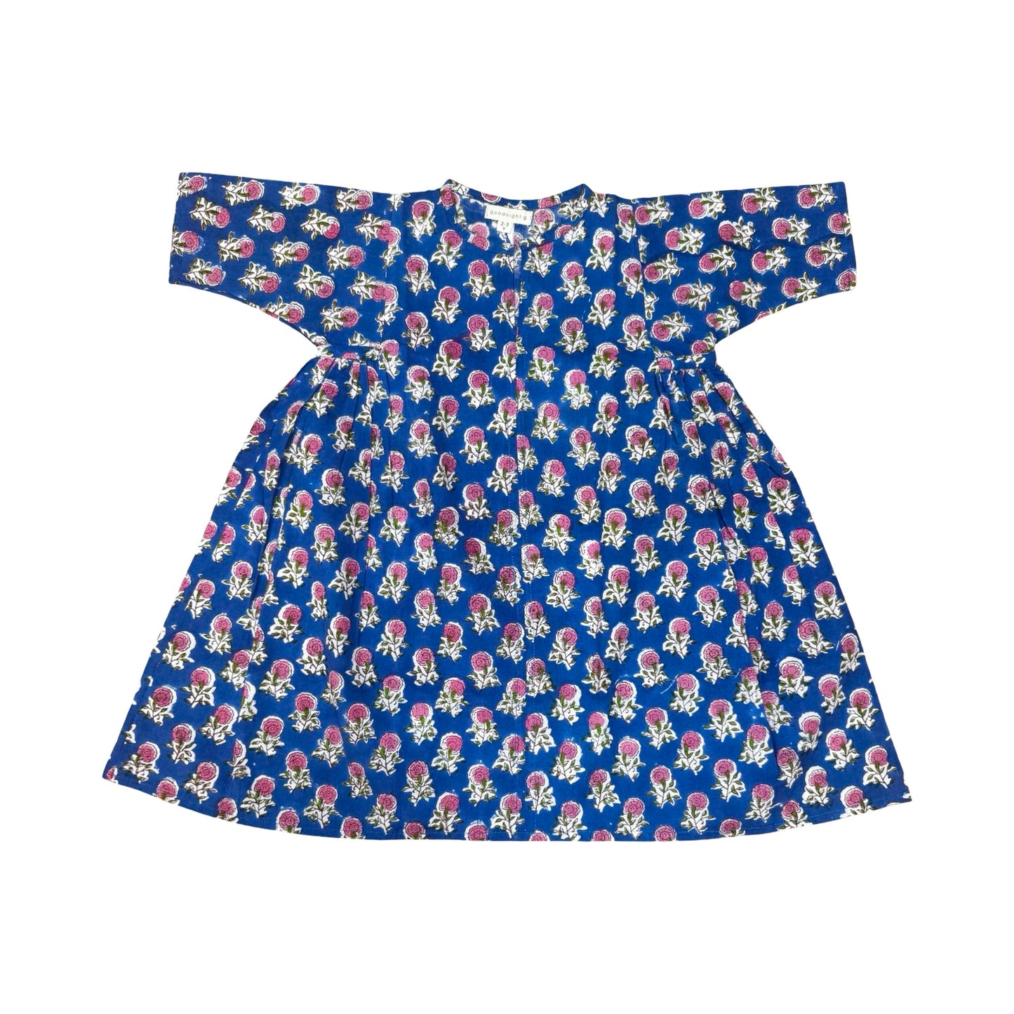 Dahlia dress - Pink on blue
