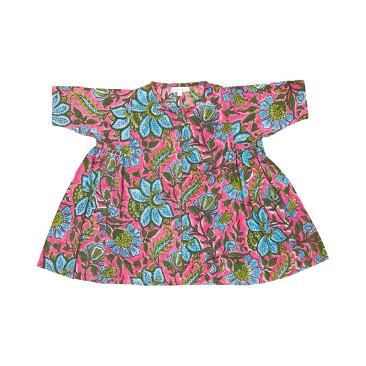 Dahlia dress -  neon blue floral